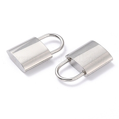 変色しない304ステンレススチールペンダント  南京錠  ステンレス鋼色  24x14.5x5mm  穴：8.5x8.5mm&nbsp;STAS-J036-003C-P