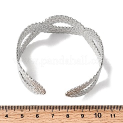 女性用304ステンレススチールカフバングル  オーバル  ステンレス鋼色  1インチ（2.6cm）  内径：2-1/4インチ（5.6cm）&nbsp;BJEW-H635-04P