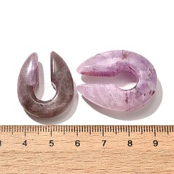 天然アメジスト耳栓ゲージ  男性と女性用の耳拡張器  26.5~32x22~25x7~8.5mm&nbsp;G-I359-13B-01
