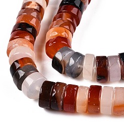 天然石赤瑪瑙ビーズ連売り  ヒシビーズ  ディスク  10.5x4.5mm  穴：1mm  約50個/連  8.46~8.78''（21.5~22.5センチメートル）&nbsp;G-T138-52