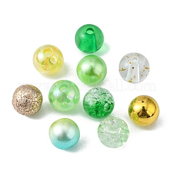 DIY ストレッチ ブレスレット メイキング キット  丸いアクリルとプラスチックのイミテーションパールビーズを含む  伸縮性のある糸  ミックスカラー  ビーズ：7.5~8x7~8mm  穴：1~2mm  600個/セット&nbsp;DIY-YW0006-55