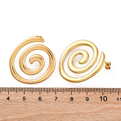 304ステンレススチールスタッドピアス  18KGP本金メッキ  リング  31.5x30mm&nbsp;EJEW-F357-01G-01