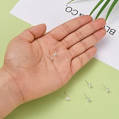 925スターリングシルバー製スタッドピアスパーツ  銀  トレイ：6mm  13mm  ピン：0.7mm&nbsp;STER-K167-027D-S
