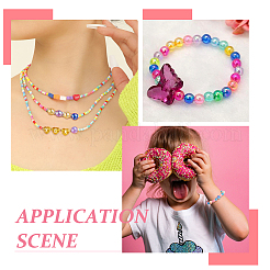 DIYキャンディーカラーブレスレット作りキット  スター&キューブ&ハート&イミテーションパールアクリルビーズ含む  ミックスカラー  ビーズ：380個/セット&nbsp;DIY-TA0004-62