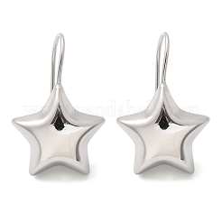 スター真鍮ダングルイヤリング  カドミウムフリー＆鉛フリー  ラックめっき  プラチナ  35.5x22mm&nbsp;EJEW-B132-05P