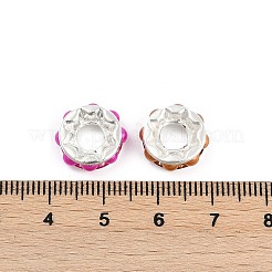 真鍮製ヨーロピアンビーズ  ABSプラスチック模造真珠  大穴ビーズ  フラットラウンド  カドミウムフリー＆鉛フリー  ミックスカラー  13x4.5mm  穴：5mm&nbsp;KK-H490-04B-S
