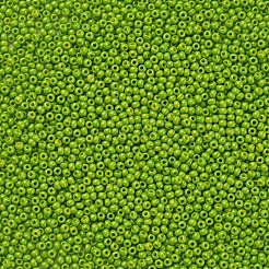 12/0 FGBグレードAラウンドガラスシードビーズ  焼き付け塗料  黄緑  2.3x1.5mm  穴：1mm  約48500個/ポンド&nbsp;SEED-N001-A-1025