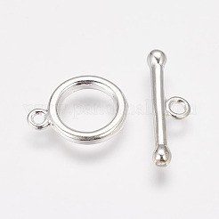 真鍮製マンテル  銀色のメッキ  リング：11x2mm  バー：19x2mm  穴：1.8mm&nbsp;LS-KK201-S