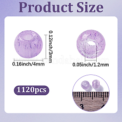 模造キャットアイガラスシードビーズ1120個  ツートン  ラウンド  ライラック  4x3mm  穴：1.2mm&nbsp;GLAA-PA0001-41C