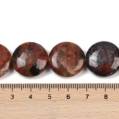 天然石ブレシエイテッドジャスパービーズ連売り  フラットラウンド  20x6~8mm  穴：0.9~1mm  約20個/連  15.55インチ（39.5cm）&nbsp;G-C220-D02-20mm