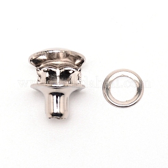 真鍮製バッグロックキャッチクラスプ  スペーサー付き  プラチナ  1.25x1.05x0.95cm  穴：3mm  内径：0.55のCM&nbsp;KK-WH0047-01