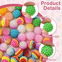 3 スタイル ABS プラスチックビーズ  ワックスベリーの形  ミックスカラー  12x11.5mm  穴：1.6mm  20個/スタイル&nbsp;KY-FS0001-24