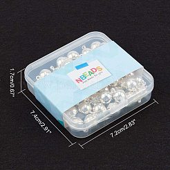 ループ付き真鍮製マグネットクラスプ  ラウンド  銀  16x10mm  穴：1.2mm  50セット /箱&nbsp;PALLOY-NB0001-48