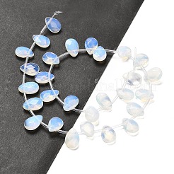 オパールビーズ連売り  多面カット  ティアドロップ  トップ掘削  12x8x3.5mm  穴：0.9mm  約22~25個/連  13.78''（35センチメートル）&nbsp;G-Q167-A01-01