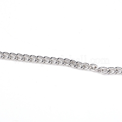 アルミカーブチェーン  溶接されていない  プラチナ  リンク：6x4x2mm  5 M /袋&nbsp;CHA-WH0003-01P
