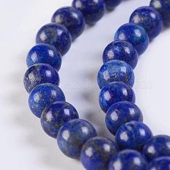 天然石ラピスラズリビーズ連売り  ラウンド  6mm  穴：1mm  約65個/連  15.3インチ&nbsp;G-K254-01-6mm