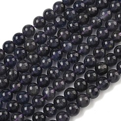 天然のアイオライトビーズ連売り  ラウンド  5.5~6mm  穴：0.8mm  約69個/連  15.94''（40.5cm）。&nbsp;G-E576-05C
