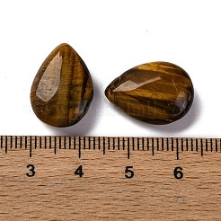 天然石タイガーアイビーズ  フラットティアドロップ  トップ掘削  18x13x6mm  穴：0.8mm&nbsp;G-Z066-12