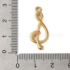 イオンプレーティング（IP）304ステンレスペンダント  音符チャーム  18KGP本金メッキ  28x11x2mm  穴：1.6~1.8mm&nbsp;STAS-N103-52G