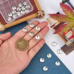 26個の合金ペンダント  文字a~z付きのフラットラウンド  プラチナ  10mm&nbsp;JX149A