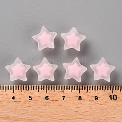 透明なアクリルビーズ  艶消し  二層ビーズ  スター  ピンク  14x15x8.5mm  穴：2mm  約518個/500g&nbsp;TACR-S152-02C-SS2112