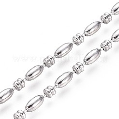 変色しない304ステンレススチールボールチェーン  ステンレス鋼色  オーバル：5x2.4mm  ボール：2.4x2.4mm&nbsp;CHS-L024-022A