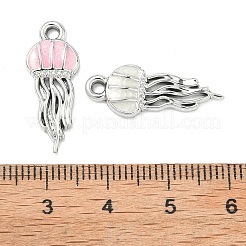合金エナメルチャーム  クラゲチャーム  プラチナ  ミックスカラー  23.5x9.5x2.5mm  穴：1.6mm&nbsp;X-FIND-C087-05P
