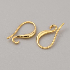 真鍮のピアスフック  水平ループ付き  18KGP本金メッキ  17x9x2mm  穴：2mm  ピン：0.75mm&nbsp;KK-WH0011-45G
