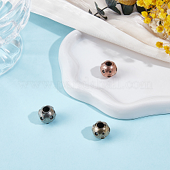 3個 3色 真鍮ヨーロピアンビーズ  大穴ビーズ  月のクレーター  ミックスカラー  14mm  穴：5.5mm  1pc /カラー&nbsp;KK-ME0004-20