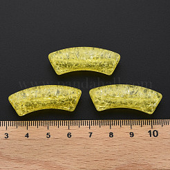 クリアクラックアクリルビーズ  カーブチューブ  きいろ  35x11.5x13.5mm  穴：3.5mm  約148個/500g&nbsp;CACR-S009-001B-N85
