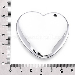 アクリルパーツ  アクリルミラー表面  ハート  銀  49x52x6.5mm  穴：3.2mm&nbsp;OACR-N139-01D