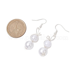 女性用イースターラビットアクリルダングルイヤリング  ホワイト  50.5x11mm&nbsp;EJEW-JE06217