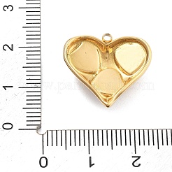 304ステンレスペンダント  ハート  ガラスと  PVD真空メッキ  18KGP本金メッキ  18.5x19.5x5.5mm  穴：1.6mm&nbsp;STAS-R155-029G