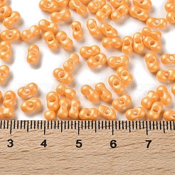 ガラスシードビーズ  不透明色の光沢  ピーナッツ  オレンジ  5~6x2.5~3x3~3.5mm  穴：1~1.2mm  約5000個/ポンド&nbsp;SEED-L011-04A-06