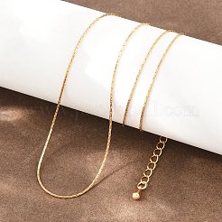 0.7mm真鍮ボストンリンクチェーンネックレス（女性用）  ニッケルフリー  18KGP本金メッキ  18.62インチ（47.3cm）&nbsp;NJEW-Q351-02G