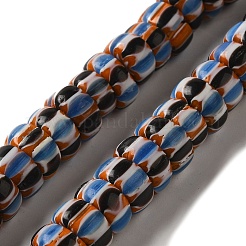 手作りのネパールランプワークビーズ  ロンデル  ライトブルー  9~12x4~7mm  穴：1.2~4mm  約105~118個/連  25.59~26.38インチ（65~67cm）&nbsp;LAMP-B023-06B-06