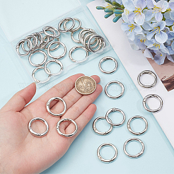 合金スプリングゲートリング32個  リング  プラチナ  25x4mm&nbsp;FIND-CN0002-50