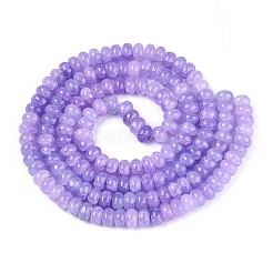 ガラスビーズ連売り  模造アメジスト  ロンデル  染め  紫色のメディア  8~8.5x4.5~5mm  穴：1~1.2mm  約155~159個/連  30.12~31.30インチ（76.5~79.5cm）&nbsp;X-GLAA-N059-5x8mm-38