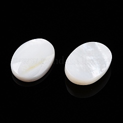 天然淡水シェルカボション  オーバル  フローラルホワイト  10x7x2.5mm&nbsp;SHEL-T020-04
