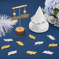 40個2色の高品質ネックレス合金アクセサリー  数2025  ゴールデン＆シルバー  18x33x2mm  穴：3mm  20個/カラー&nbsp;FIND-SC0012-18