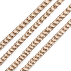 編み込みポリエステルコード  淡い茶色  4mm  約21.87ヤード（20m）/ロール&nbsp;OCOR-S109-4mm-08