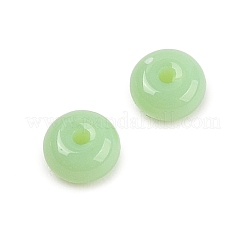 模造翡翠ガラスシードビーズ  丸い穴  ロンデル  春の緑  4~4.5x2~2.5mm  穴：1mm  140個/セット&nbsp;LS-SEED-Q038-01E