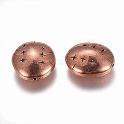 CCBプラスチック彫り加工ビーズ  オーバル  赤銅鉱  32x29x14mm  穴：1.5mm&nbsp;CCB-J027-28R