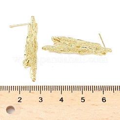 真鍮製スタッドピアスパーツ  14KGP本金メッキ  34x12.5mm  穴：1.2mm  ピン：1mm&nbsp;KK-Z106-03G-01