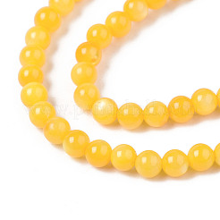 天然淡水シェルビーズ連売り  染め  ラウンド  オレンジ  2.5mm  穴：0.5mm  約122~136個/連  14.57インチ〜15.63インチ（37cm〜39.7cm）&nbsp;BSHE-T009A-01I
