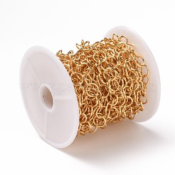 真鍮ベルチャーチェーン  ピローロチェーン  スプールで  ハンダ付け  18KGP本金メッキ  8x1mm  約16.4フィート（5m）/ロール&nbsp;CHC-A004-06G