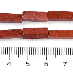 天然石レッドジャスパービーズ連売り  直方体の  13~14x4~4.5x4~4.5mm  穴：1.2mm  約28個/連  15.08''（38.3センチメートル）&nbsp;G-E612-C07