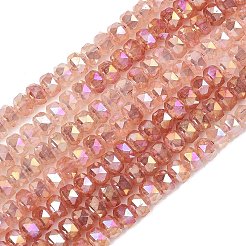 ジェイド風ガラスビーズ連売り  ロンデル  ABカラーメッキ  多面カット  ミックスカラー  6x4~4.5mm  穴：1.2mm  約89~92個/連  14.53~14.76''（36.9~37.5センチメートル）&nbsp;EGLA-F167-03A