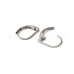 316サージカルステンレススチールフレンチフックピアス金具  ステンレス鋼色  13.5x10x1.5mm  ピン：0.7mm&nbsp;STAS-WH0022-67
