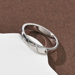 304ステンレススチール製指輪（女性・男性用）  ステンレス鋼色  3.5mm  内径：18mm&nbsp;RJEW-F189-02P
